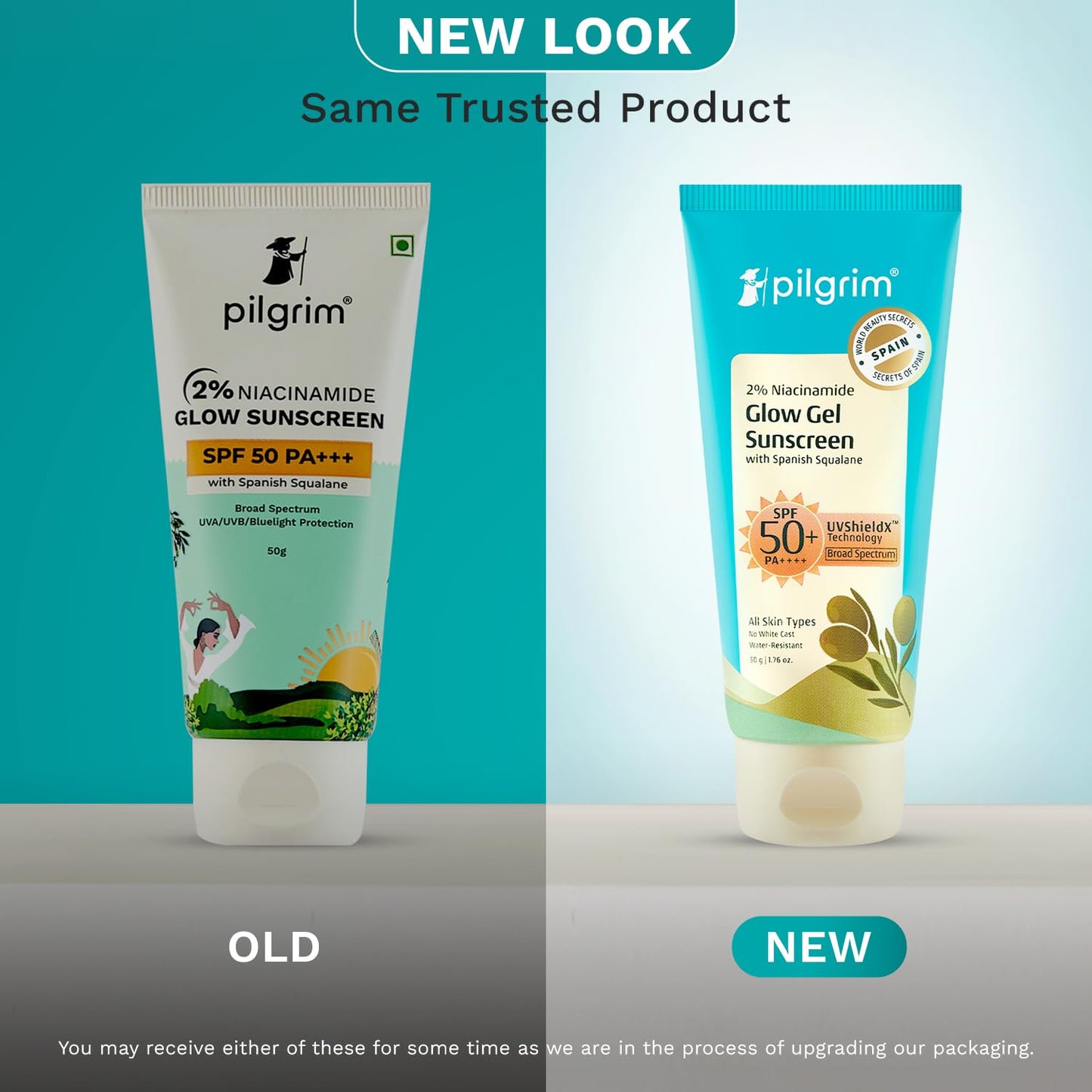 Pilgrim 2% Niacinamide Glow Sunscreen SPF 50 PA+++ | Lightweight, Hydrating & Non-Greasy | Helps Reduce Tanning & Improve Skin Tone | Suitable for Daily Use | 1.76 Oz (50gm)