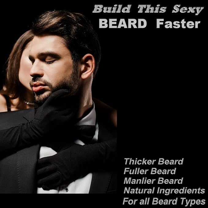 BEARDY Thick Beard Growth Vitamins for Men, B7 Biotin 10000 mcg, Keratin, Collagen, Silica, and 36 More. Grow Beard Thicker, Stronger. Facial Hair Growth Treatment. 60 Tablets