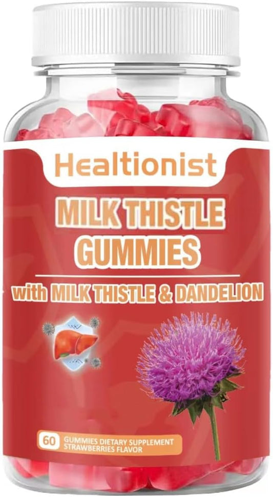 Milk Thistle Gummies for Liver Cleanse, 60 Vegan