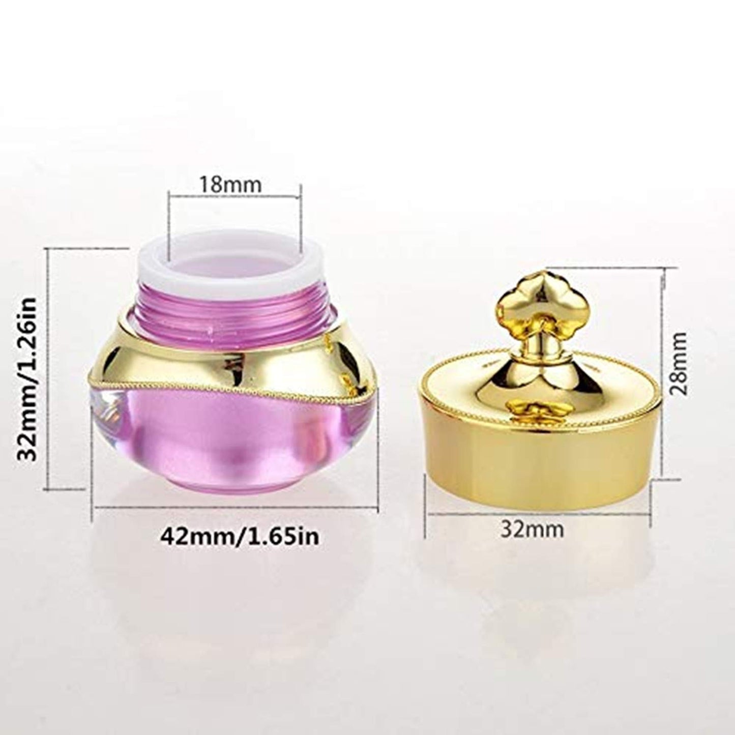 10 Packs 5 gram/5ml Gold Crown Empty Cream Jars Lip Balm Bottles Container Refillable Cosmetic Sample Jars Makeup Plastic Jar with Lid Cosmetic Trial Case for Lotion Creams Eyeshadow(Purple)