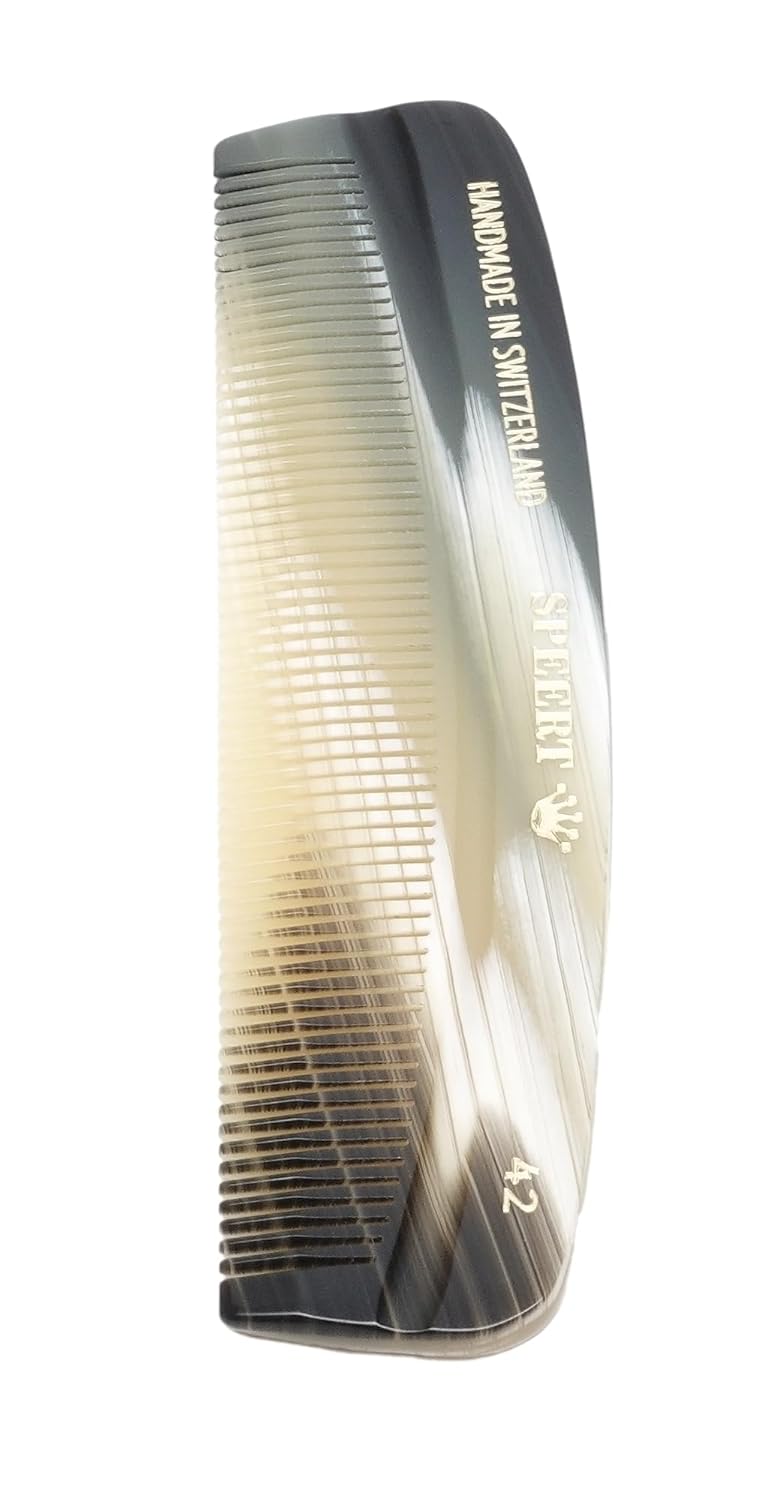 42 Horn-Inspired Hair Comb, Beige Grey, Women/Men, Small/Large, All Hair Types