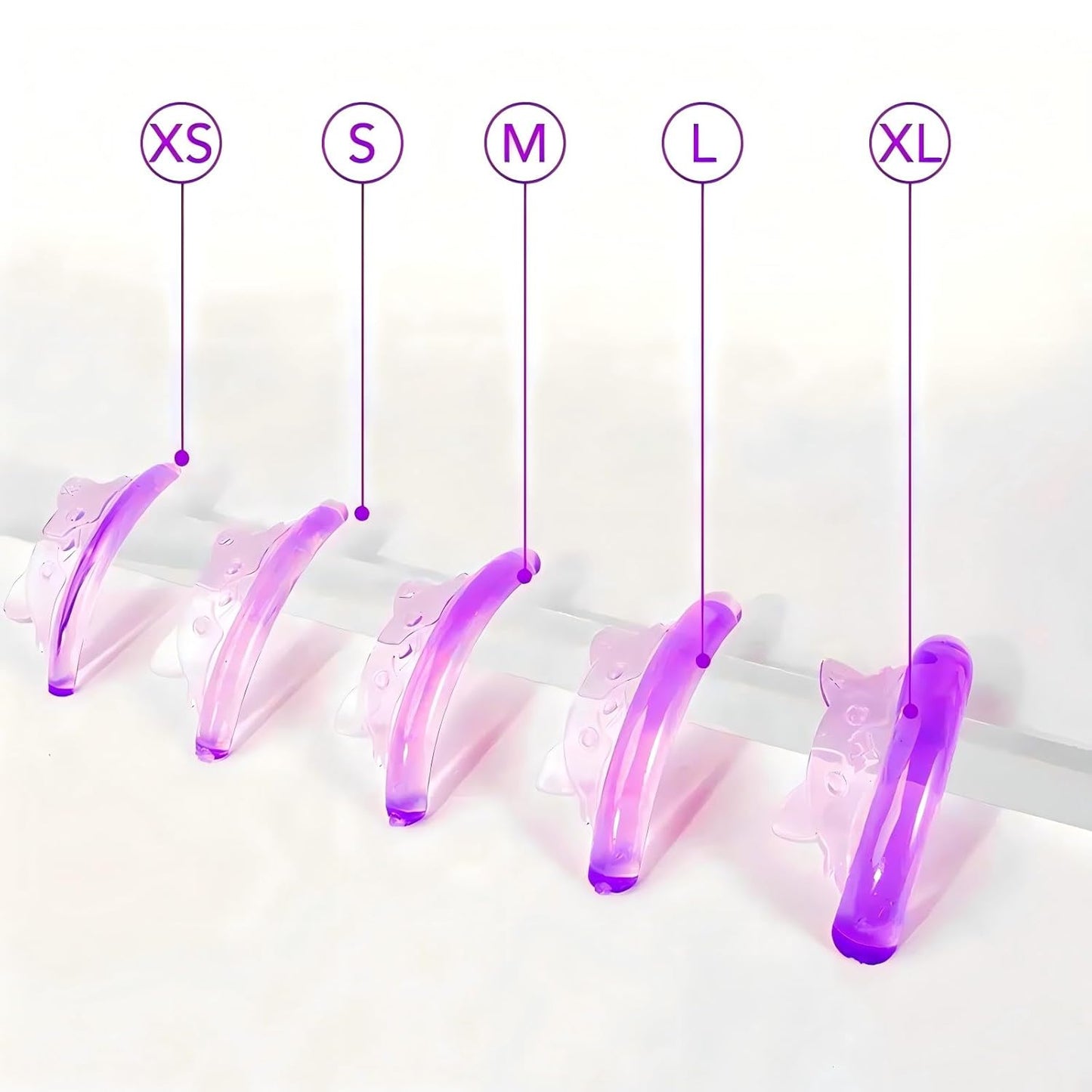 Lash Lift Pads Eyelash Perm Shield C Curl 5 Size Lash Lift Lamination Pad, Rapid 5 Minute Eyelash Lifting Shields Make Eyes Voluminous Flexible C curl Pads Extreme Perm Rod 100 Applications(purole)