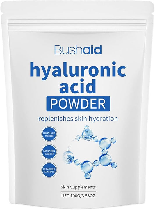 Hyaluronic Acid Powder,Hyaluronic Acid Powder for Face & Skin Care - Low Molecular Weight Vegan Formula, Water-Soluble Hydrating Serum Booster, Acido Hialuronico for Moisture & Plumping