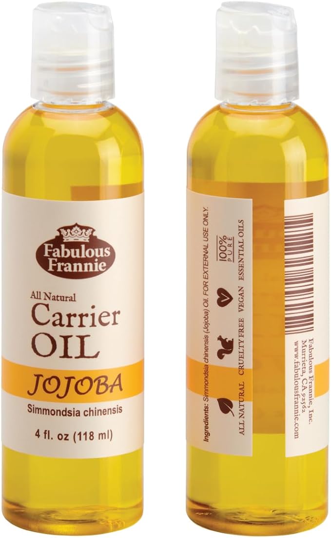 Fabulous Frannie Jojoba Carrier Oil Base Oil for Aromatherapy, Essential Oil or Massage 4oz (Pack of 1)