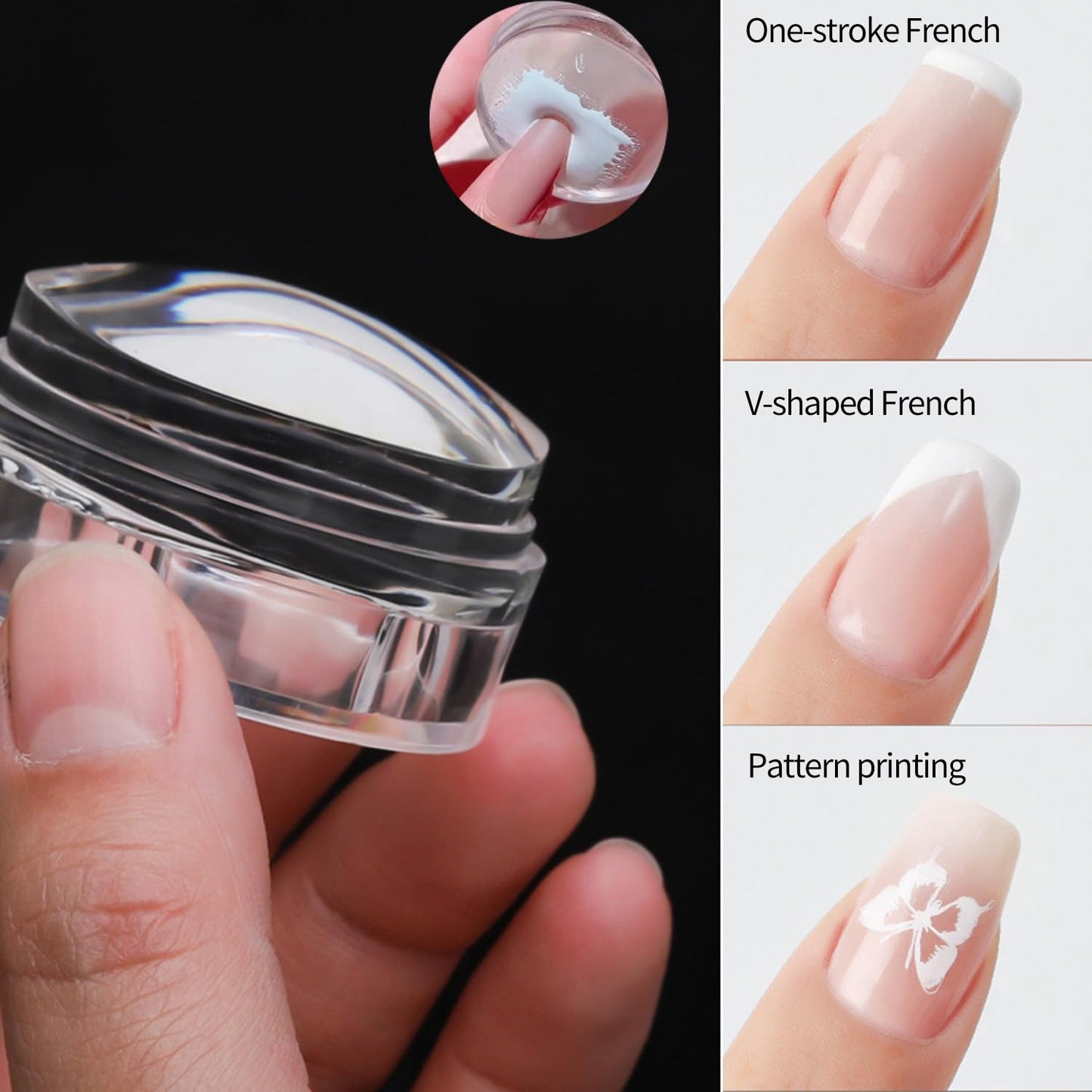 Nail Art Stamper Kit Your Perfect Choice for Effortless Nail Art Long & Short Jelly Stamper for Nails Ideal for Nail Salon or Home User Easy to Use