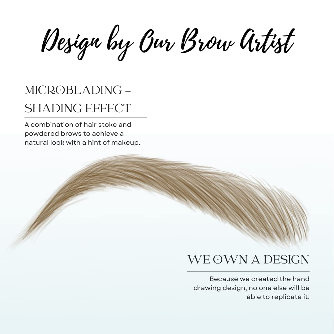 Bliss and Beyond USA | Microblading & Shading Tattoo | A combination of hair stoke and powdered brows | Non-toxic | Vegan friendly (Dramatic Hollywood, Light Brown)