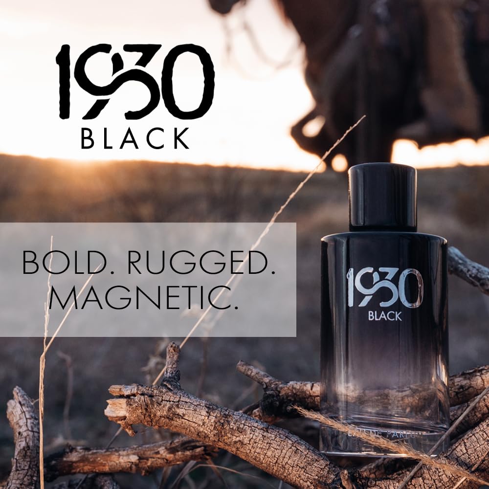 Men's Black Cologne by STS Ranch, Bold & Rugged Fragrance with Bergamot, Cedarwood, Amber & Musk, Cowboy Cologne, Long-Lasting Masculine Woody Spicy Scent, 100 ml