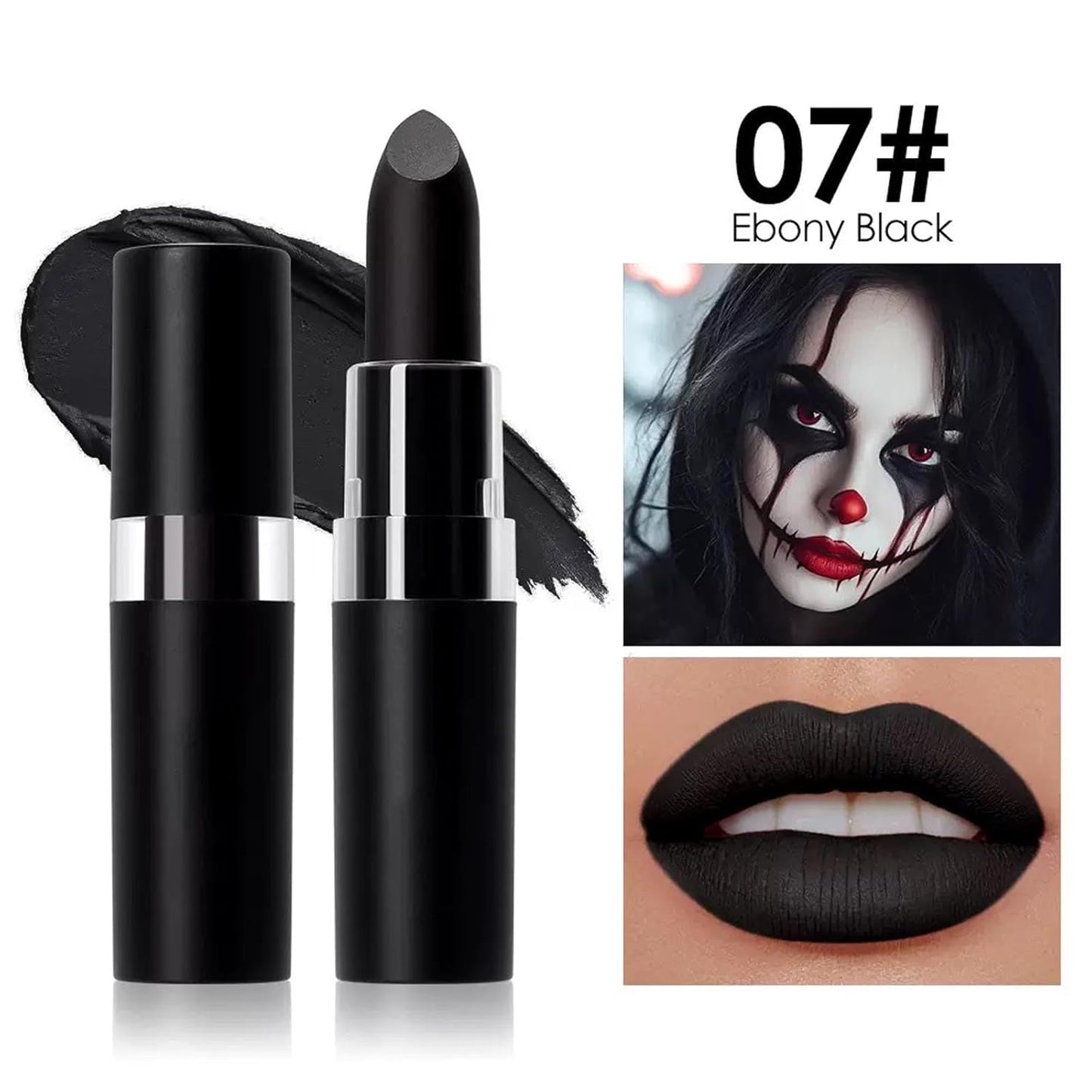 Black Body Paint, Foundation Cream Makeup, Face and Body Paint Stick for Halloween Joker Zombie Vampire Skeleton Skull Special Effects Mime Makeup (07# Black)