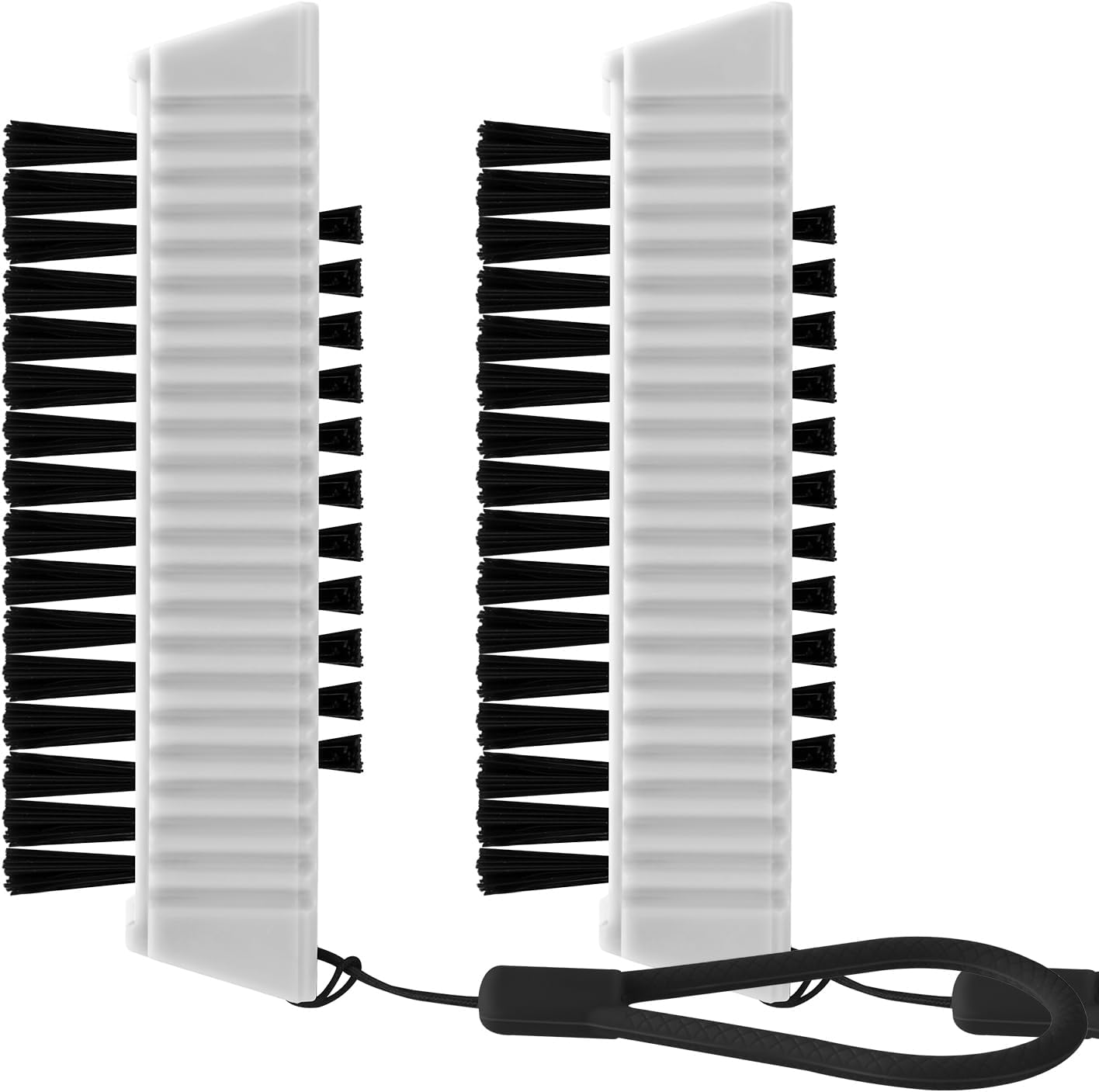 Nail Brush for Cleaning Fingernails, 2Pack Heavy Duty Nail Brushes Remove Dirt and Paint Fingernail Brush Deep Cleaning Mechanical Nail Scrub Brush Two-Sided with Hanging Rope (White)