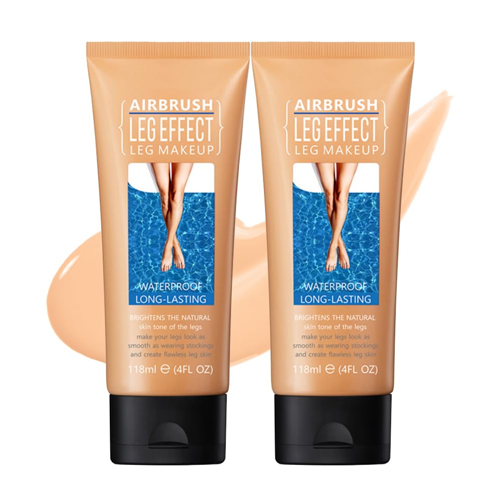 2Pcs Leg Effect Waterproof Makeup, Long-Lasting, Natural Leg Coverage, Body Foundation to Cover Vein, Tattoo and Flaw (02#Medium, 2Pcs)