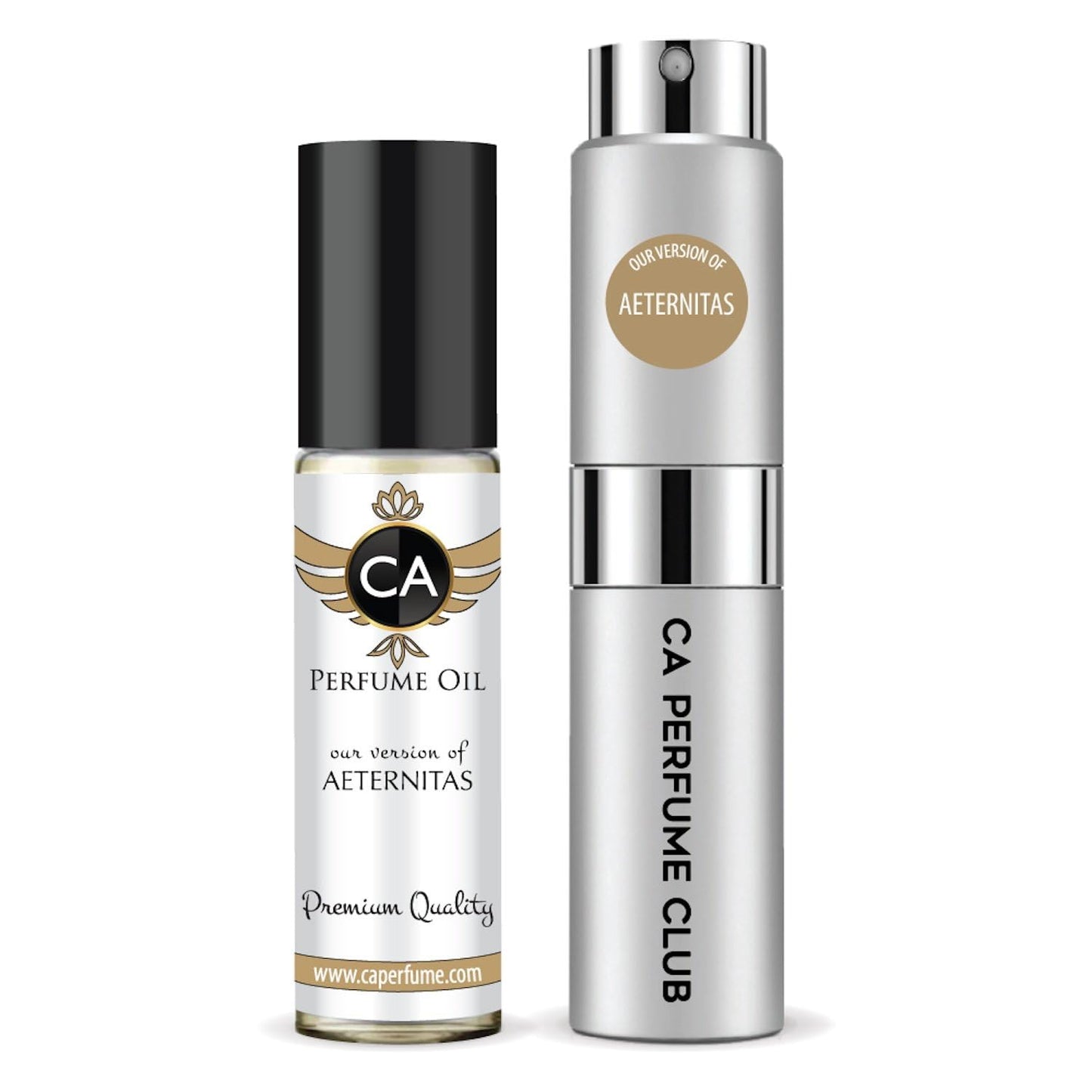 CA Perfume Duo Impression of Aeternitas For Women And Men Perfume Layering Set Long Lasting Travel Size EDP + Body Oil Roll-On Bottle 0.27 Fl Oz+0.33 Fl Oz