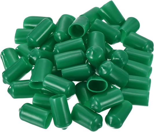 uxcell 50pcs Rubber End Caps 11mm ID Vinyl Cap Cover Screw Protectors Dark Green, 0.43 inch