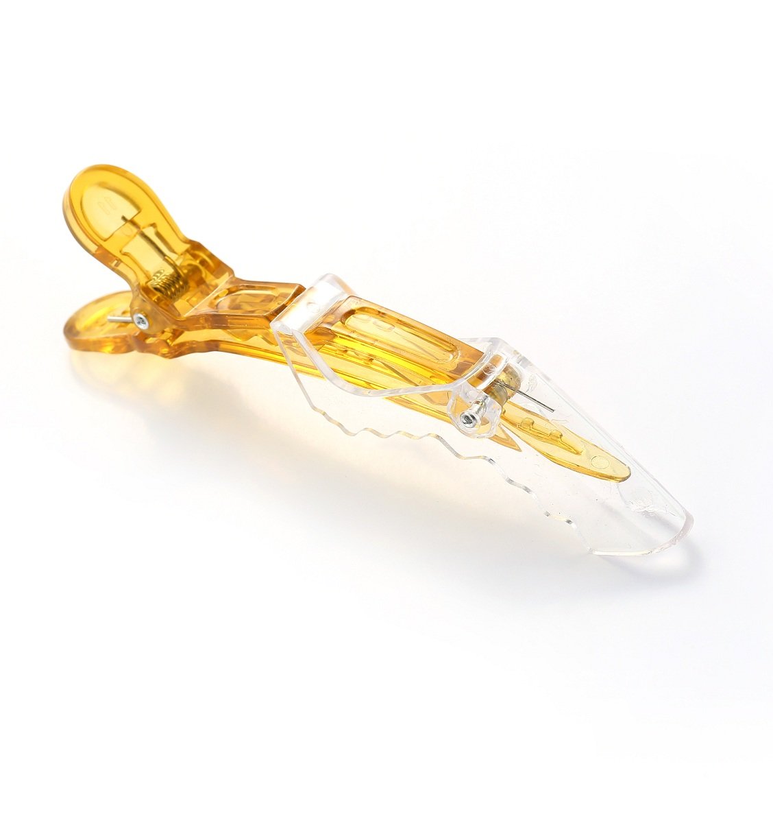 10pcs/set Multicolor Croc Alligator Clips - Transparent Plastic Hair Styling Sectioning Barrettes Professional Non Slip Salon DIY Accessories Hairpins (10pcs-Gold)