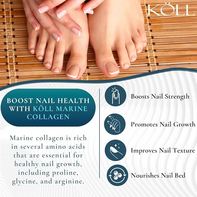 KÖLL Marine Collagen Peptides Powder, Unflavored & Sugar-Free | 10,000mg Hydrolyzed Collagen Supplements | Wild-Caught Sourced, Non-GMO & Zero Preservatives Type 1 Collagen for Bone & Skin Health
