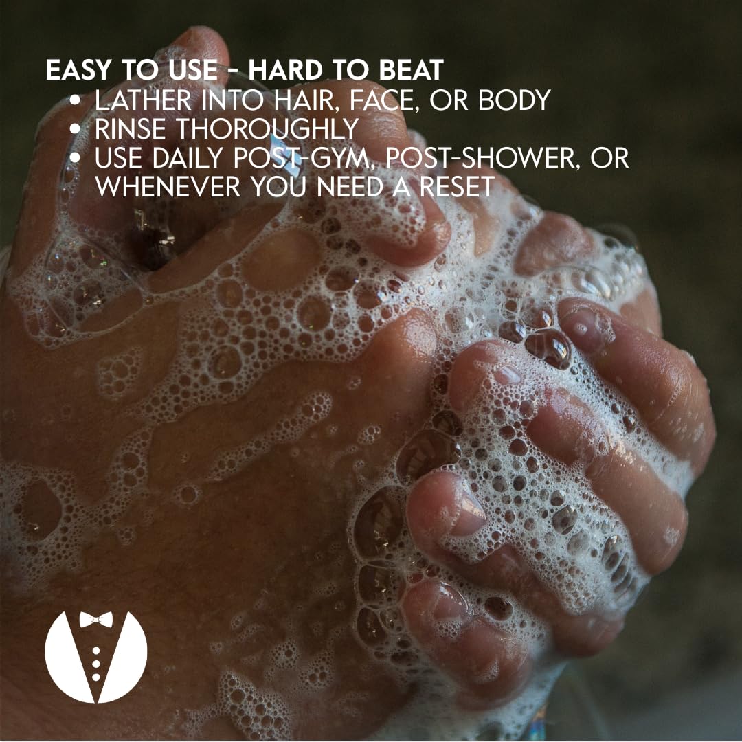 GROOM 3-in-1 Hair, Face & Body Wash for Men | Organic Aloe & Essential Oils | Gentle, Plant-Based Cleanser for Shower, Shave & Skin | Fresh Scent | 12 oz