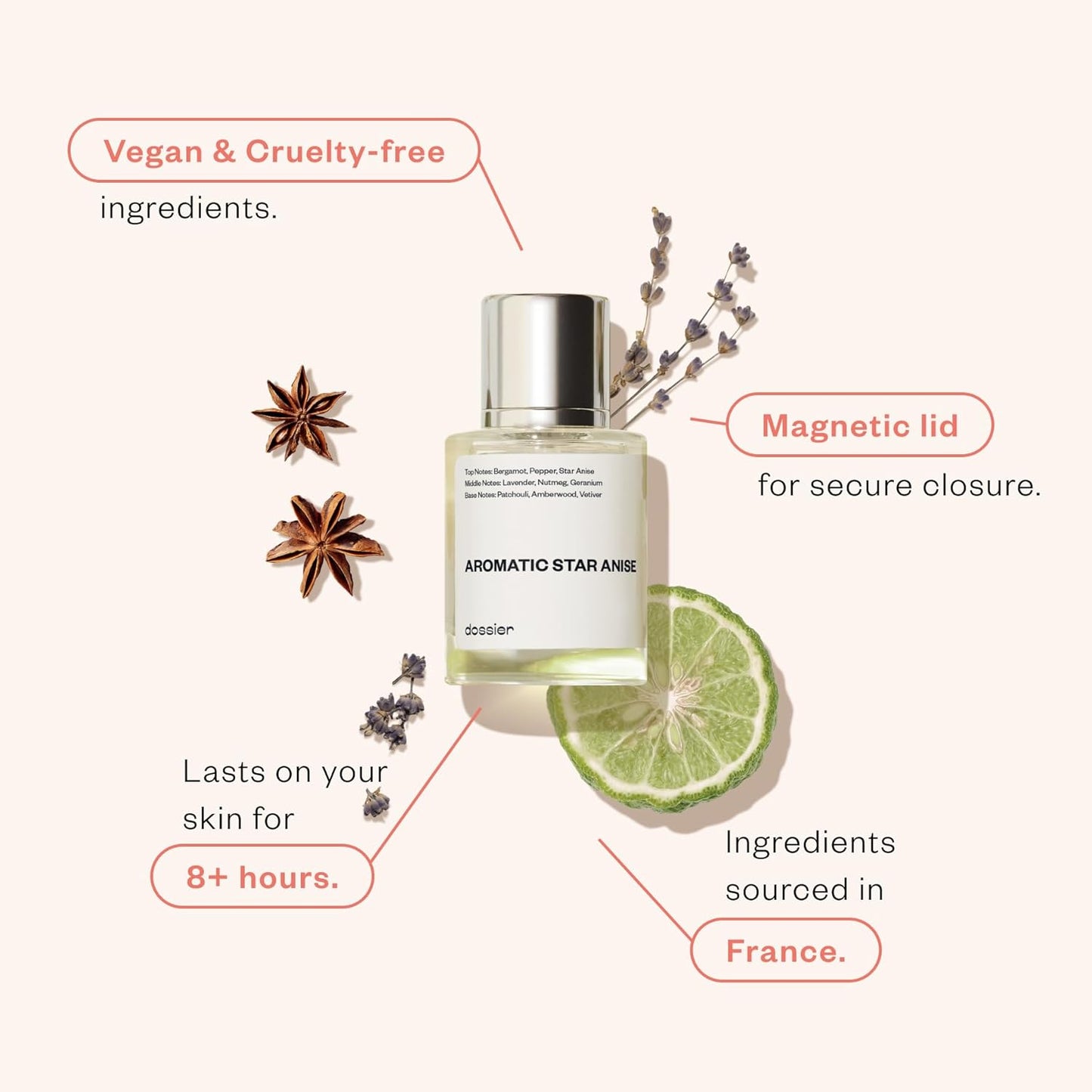 Dossier - Aromatic Star Anise - Eau de Parfum - Perfume Luxury - Pure Infused - For Men - Fragrance 3.4 Fl 0z (Spray 100ml)