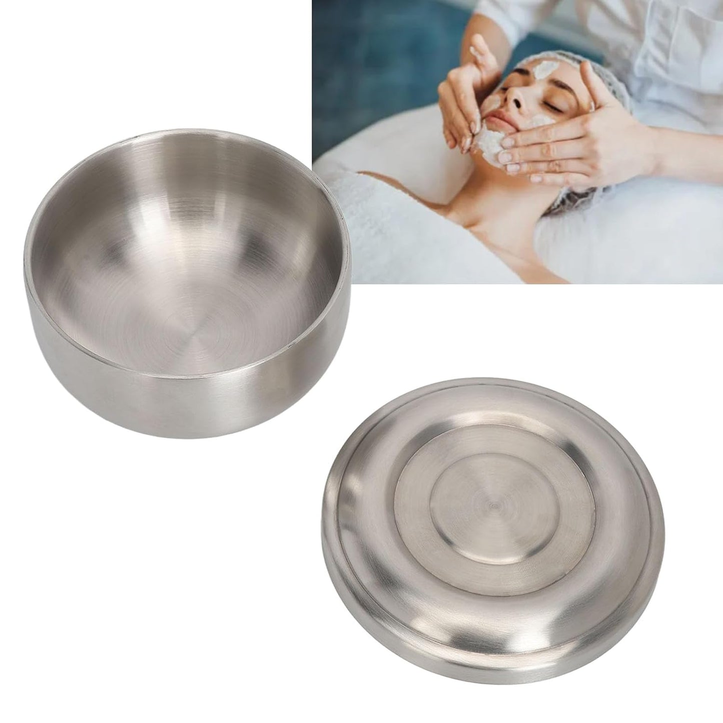 Facial Mask Mixing Bowl with Lid, 304 Stainless Steel Mixing Bowl for Facial Mask, Mud Mask and Other Skincare Products, Kitchen Food Storage Organizers Mixing Bowl