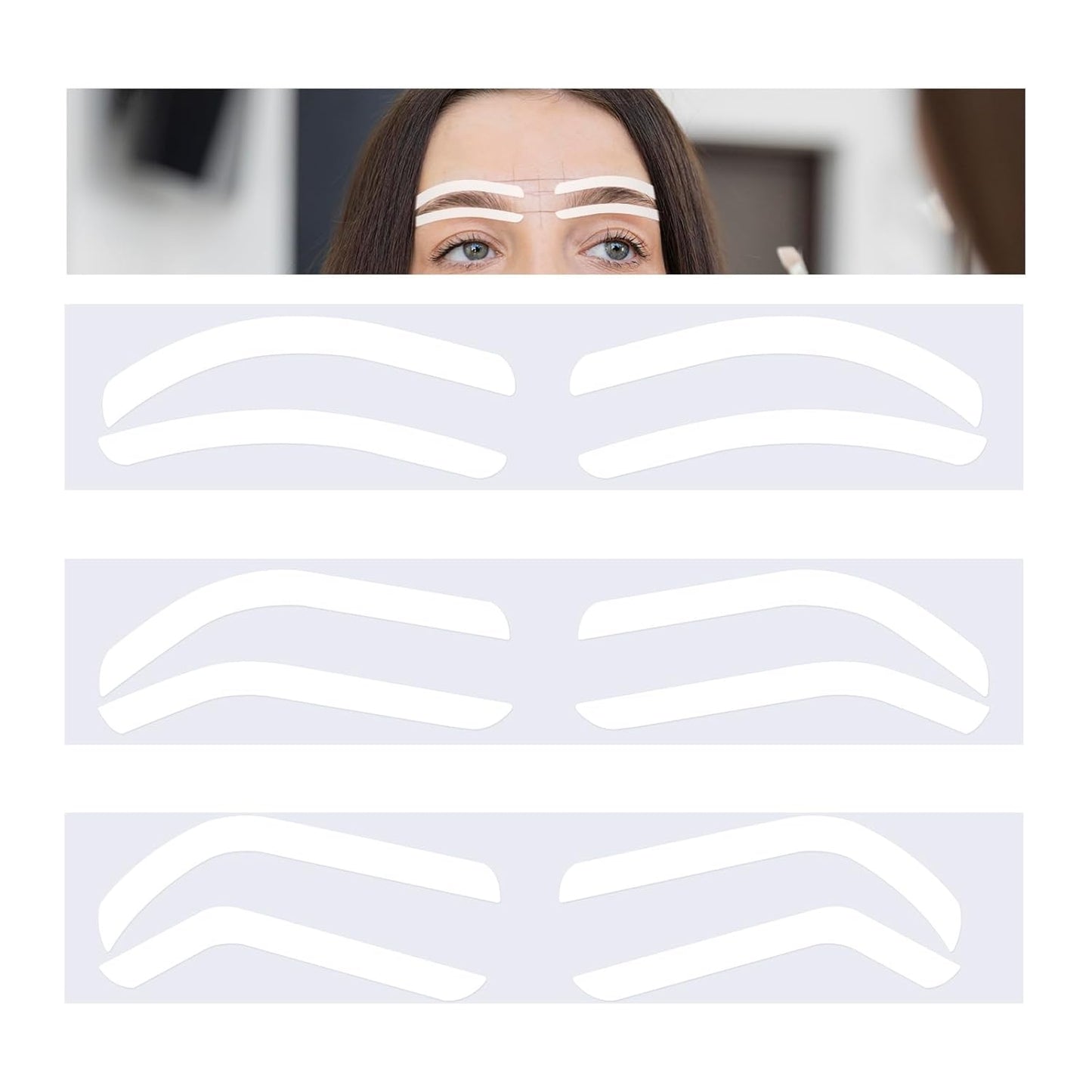 48 Pairs Airbrush Eyebrow Sticker Stencils Disposable Brow Shaping Sticker Eyebrow Shape Tape Adhesive Eyebrow Template Sticker Eyebrow Stamp Airbrush Brows Tape for Eyebrow Tinting Makeu