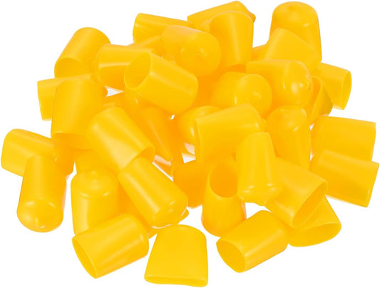 uxcell 50pcs Rubber End Caps 19mm(3/4 inch) ID Vinyl Cap Cover Screw Protectors Yellow