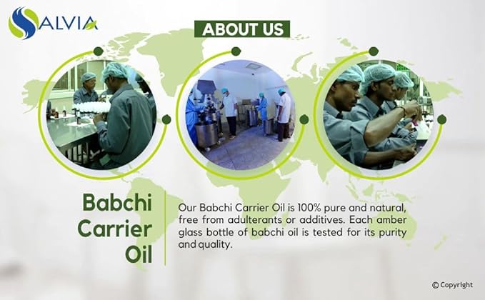 Salvia Babchi Oil (Psoralea Corylifolia) Pure & Natural Undiluted Uncut Cold Pressed Carrier Oil | Use for Aromatherapy | Therapeutic Grade (50 ML with Dropper)