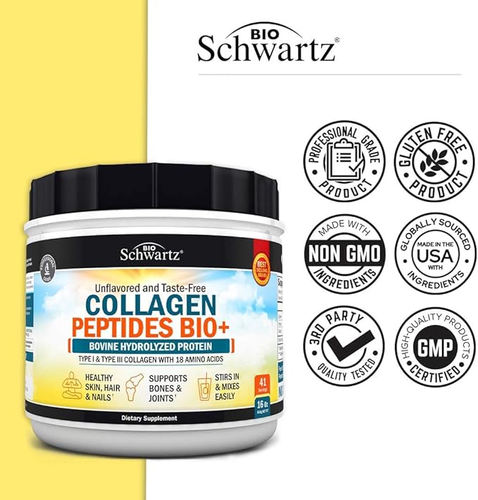 BioSchwartz 15 Day Cleanse for Colon and Gut Health Plus Hydrolyzed Collagen Peptides Powder (40+ Servings)