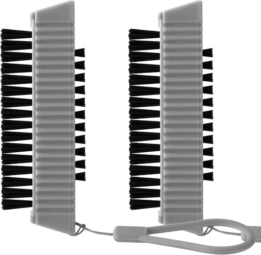 Nail Brush for Cleaning Fingernails, 2Pack Heavy Duty Nail Brushes Remove Dirt and Paint Fingernail Brush Deep Cleaning Mechanical Nail Scrub Brush Two-Sided with Hanging Rope, Grey