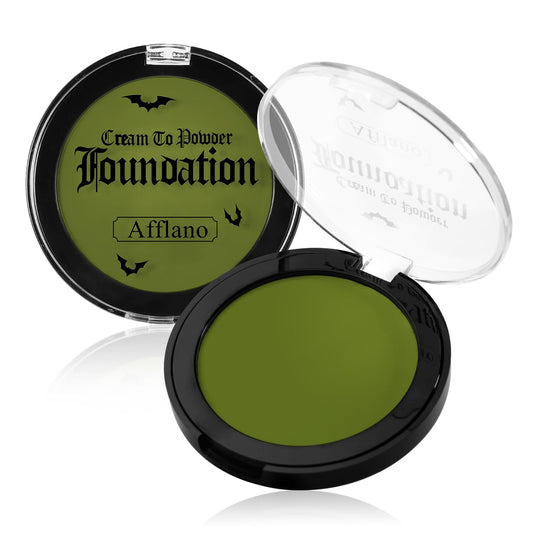 Green Face Paint Foundation for Wicked Witch Makeup - Waterproof High Pigment Concealer, Smooth Texture Greasepaint, Matte Goth for Witch Costume, Halloween, St. Patrick's Day