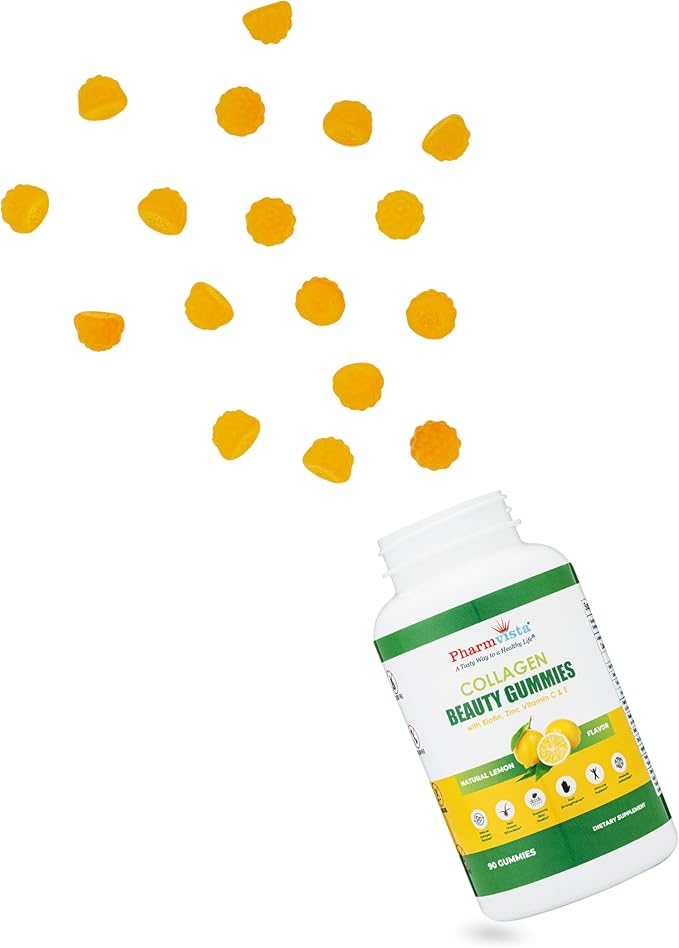 Collagen Gummies with Biotin, Zinc, Vitamins C & E for Hair Skin and Nails Support, 90ct