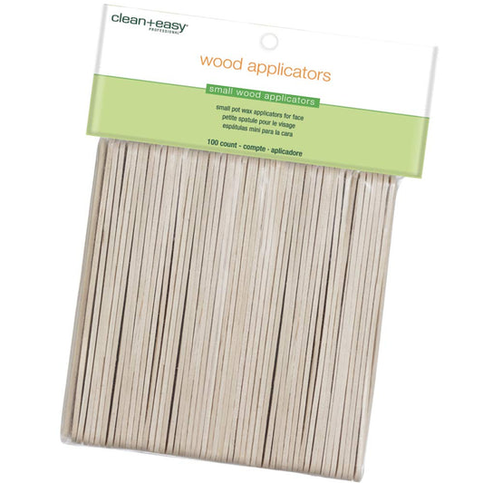 Clean + Easy Wooden Applicator Waxing Sticks – Small Wax Sticks for Hair Removal on Upper Lip & Eyebrow, 100 Count