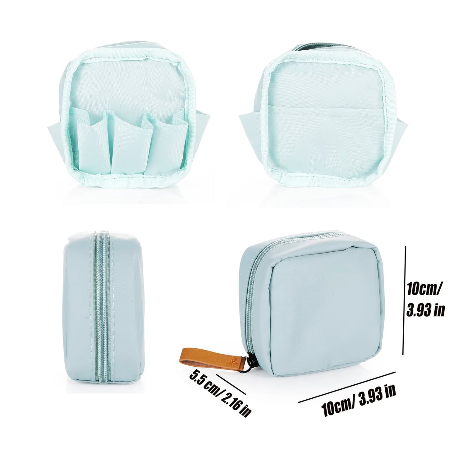 Hekyip Mini Cosmetic Bag, Travel Makeup Pouch, Portable Waterproof Cosmetic Pouch for Ladies Women, Mini (Mini Mint-blue)