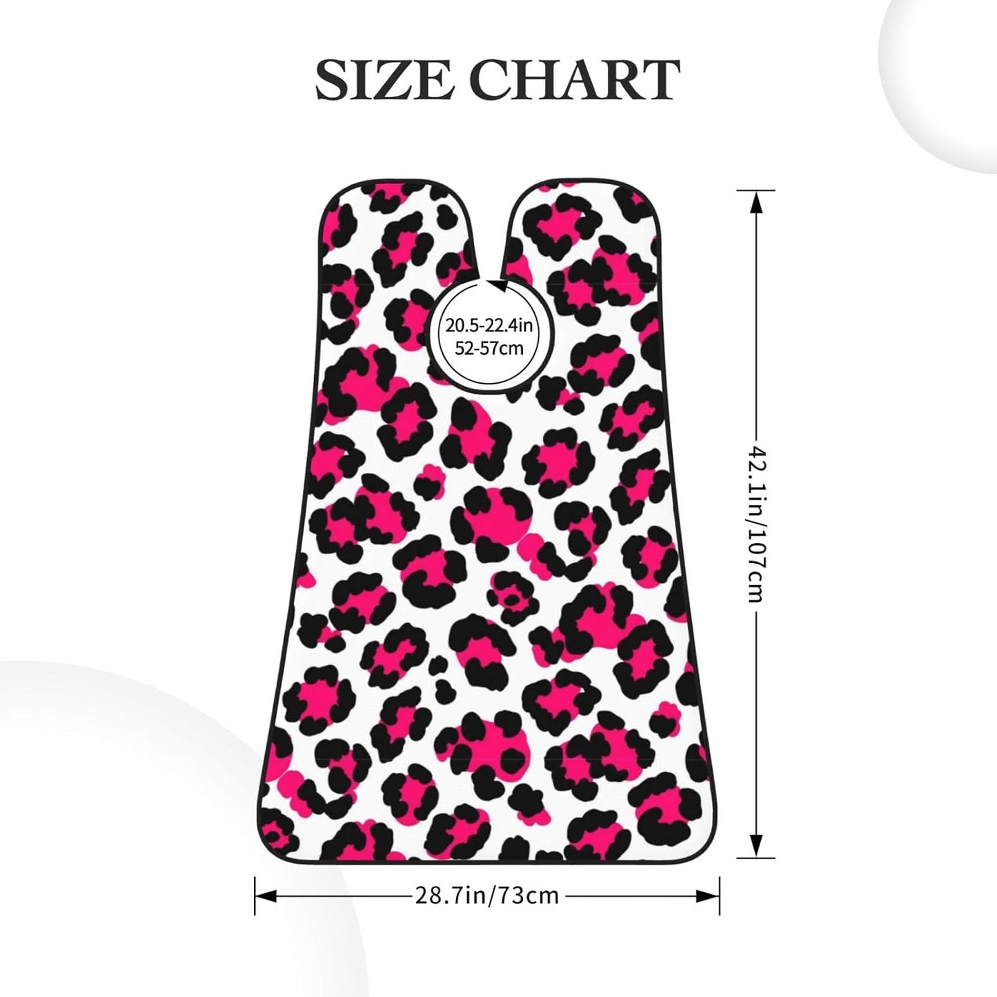Beard Apron Hair Catcher, White Pink Cheetah Leopard Print Shave Bib, Waterproof Non-Stick Shaving Bib, Trimming Grooming Tool for Dad Men Anniversary