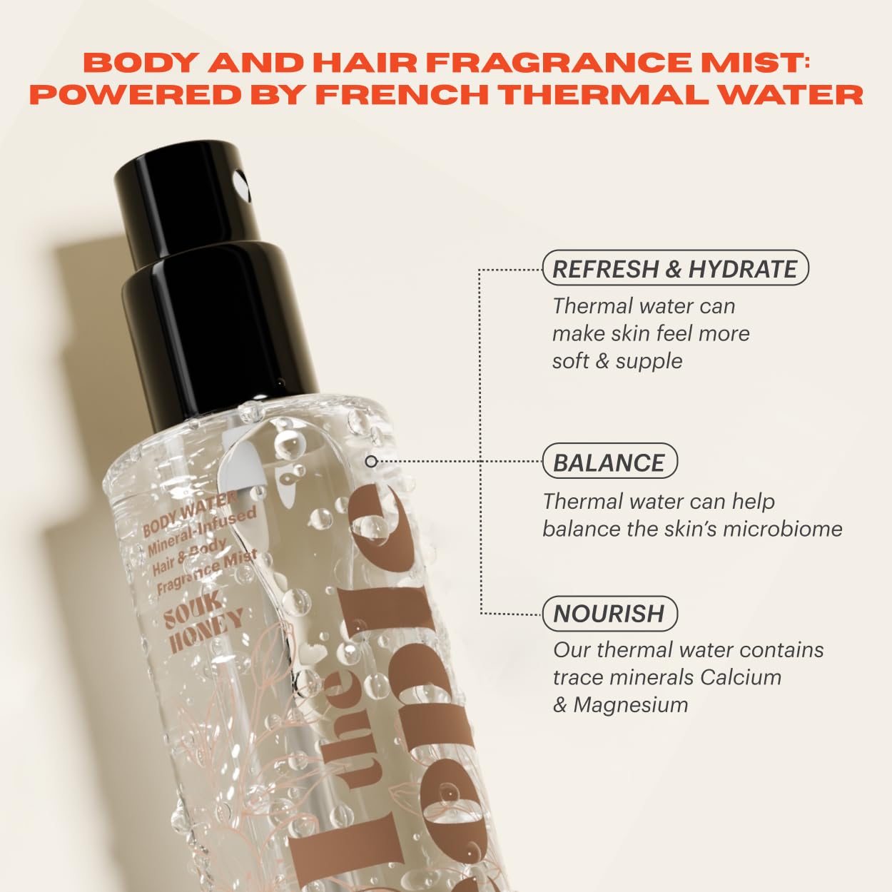 OUI the People BODY WATER, Mineral-Infused Hair & Body Spray Fragrance Mist, Hydrating Hair Perfume for Women, Moisturizing Body Mist for Women, Soak Honey Scent with Neroli, Sandalwood & More