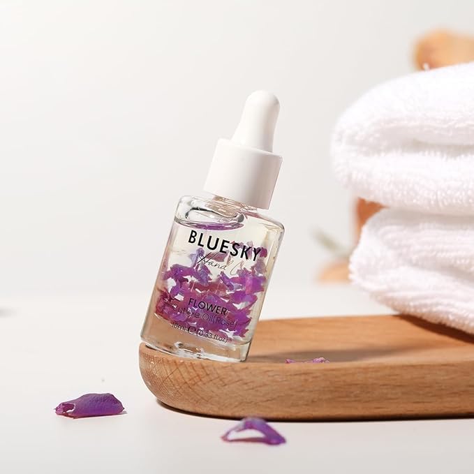 Bluesky Cuticle Oil-10ml Natural Nail Nourishing Oil Cuticles Care Strengthener Oil with Vitamin E Jojoba Oil Rose Fragrance-Remedy For Damaged Skin And Thin Nails-Cruelty-Free Formula