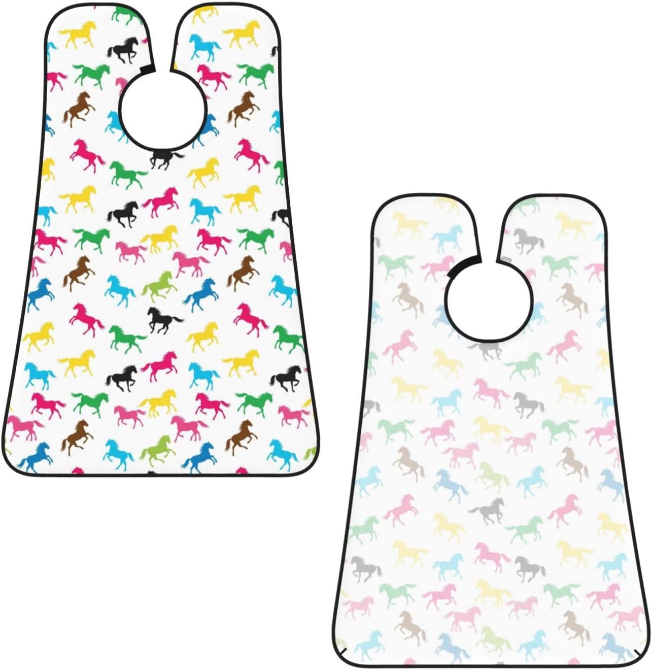 Beard Bib Apron for Men Shaving, Waterproof Non-Stick Hair Catcher with Suction Cups, Grooming Essential for Dad Husband, Colorful Horse Shave Bib