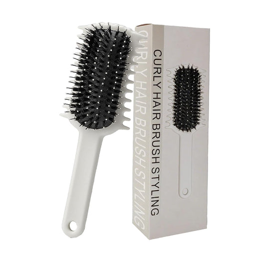 Curly Hair Brush, Volume Curl Defining Brush for Detangling Shaping and Styling Women's Curls, Reduce Pulling (Beige)