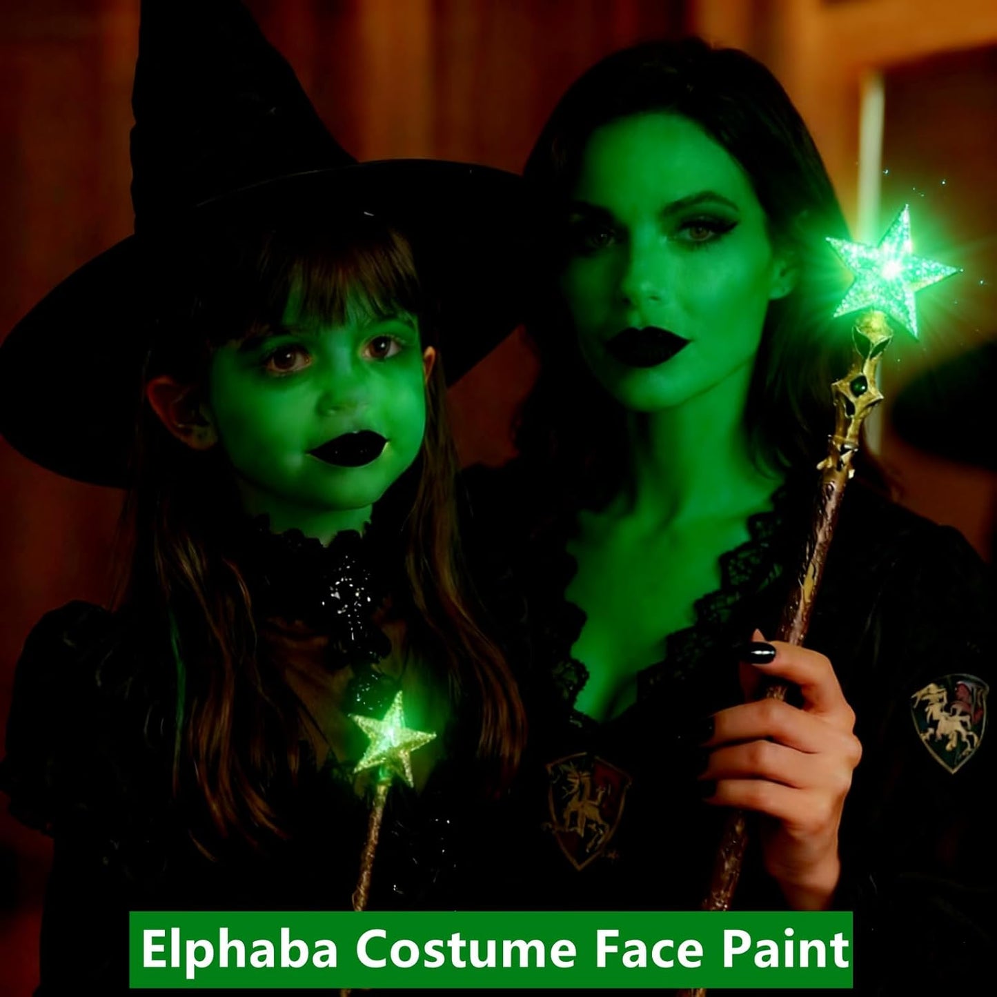 Go Ho Green Face Paint Stick,Water Based Cream Body Paint Washable,Highly Pigmented,Smooth and Safe for Skin,Halloween Cosplay SFX Makeup,Green Witch Costume Face Paint