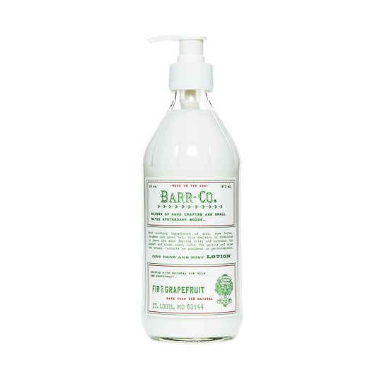 BARR-CO. Fir & Grapefruit Scent Shea Butter Lotion for Dry Skin, Bright Grapefruit and Cooling Balsam, Shea Moisturizing Lotion for Sensitive Skin, 16 fl oz