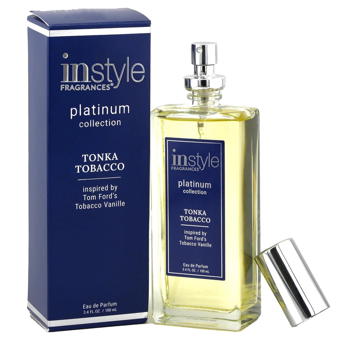 Instyle Fragrances, Platinum Collection, Tonka Tobacco, Inspired by Tom Ford's Tobacco Vanille, Unisex Eau de Parfum, CLEAN, Vegan, Paraben-Free, Never Tested on Animals, 3.4 Fluid Ounces