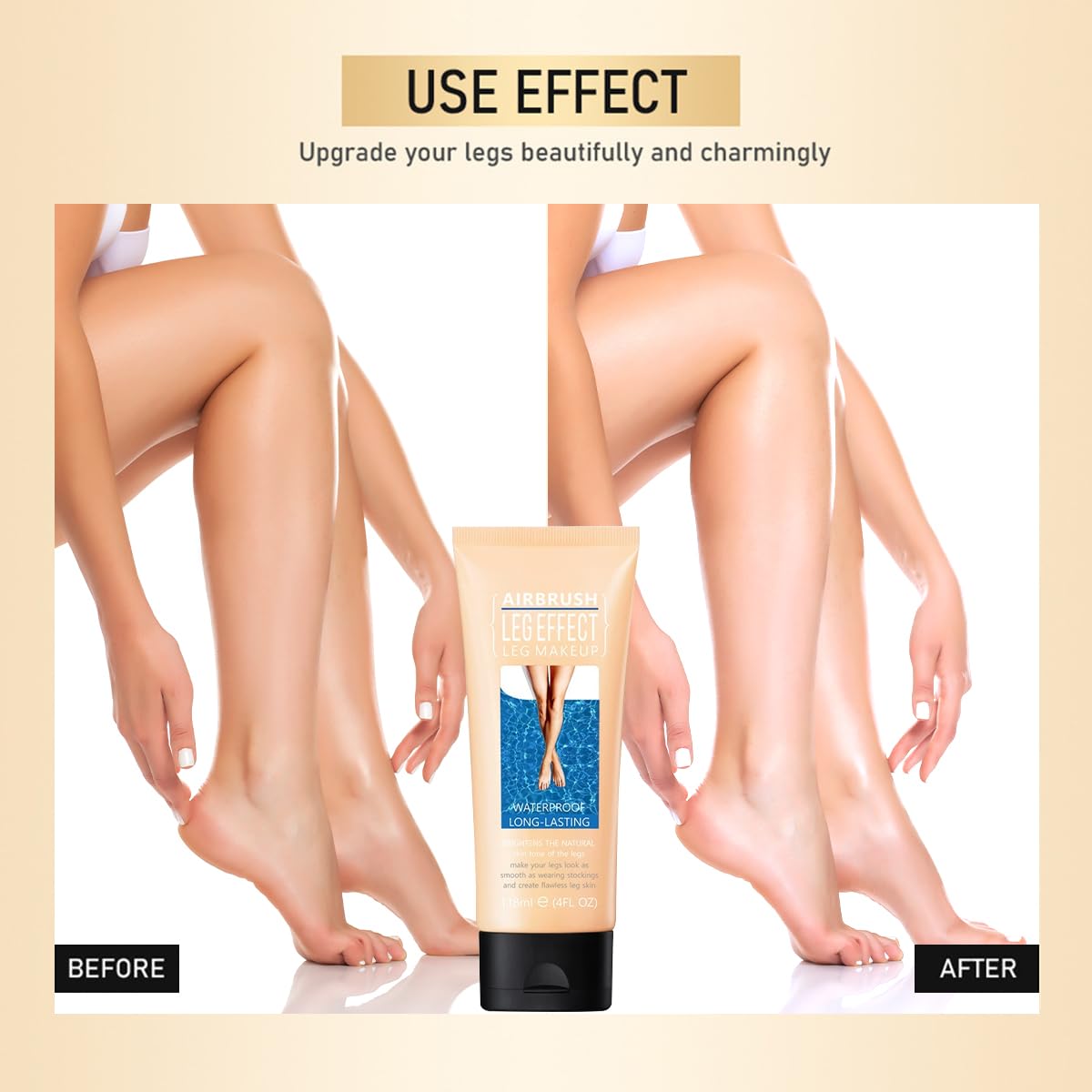 Leg Makeup for Women,4 Oz Leg Makeup Waterproof No Transfer-Easy Application,Flawless and Long Lasting,Legs Vein Cover up Lotion,Body Scar Cover up Lotion,Legs Concealer (Fairest Glow, 1 Pcs)