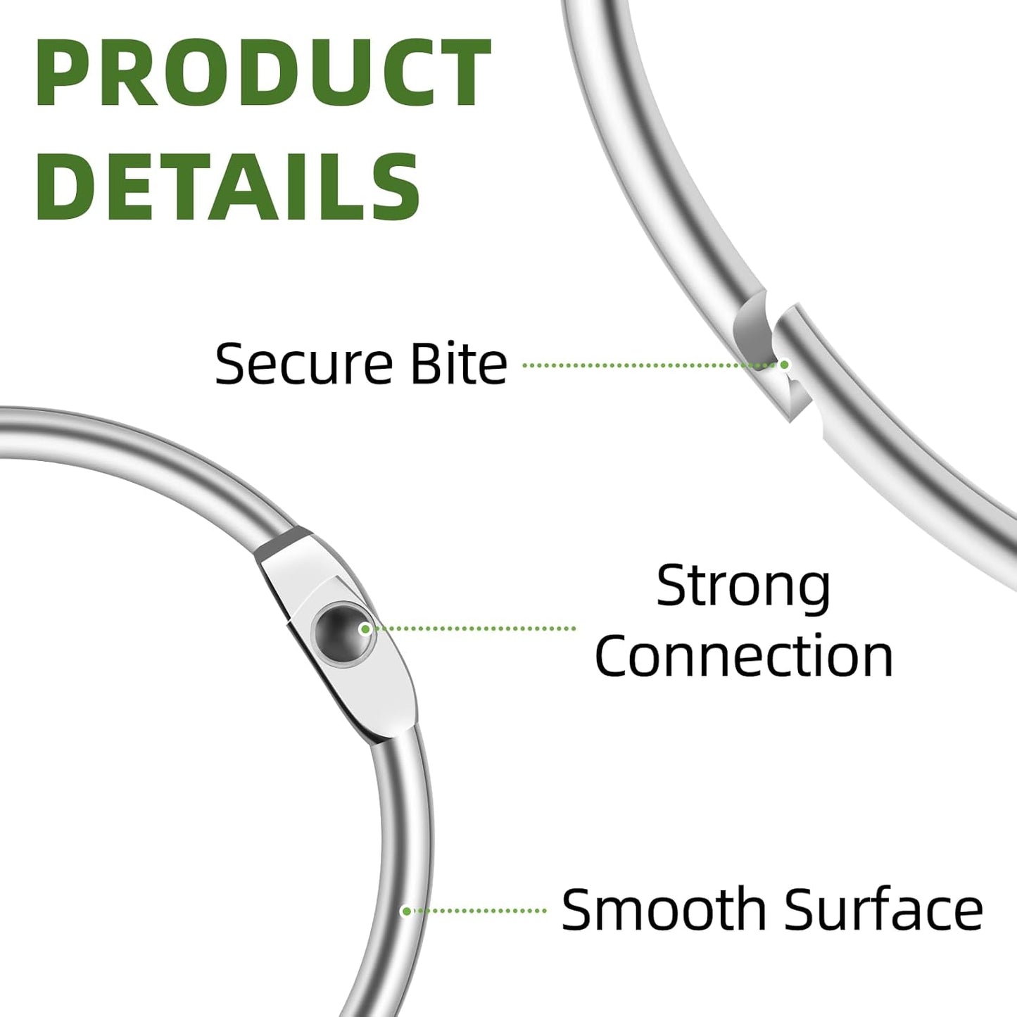 1 Inch Office Book Rings, Loose Leaf Binder for Keys, Paper, Flashcards, Index Cards, Notebooks, Photos, Binder Rings Clip Rings for School, Home, Office, Nickel Plated, Silver, 100 Pack