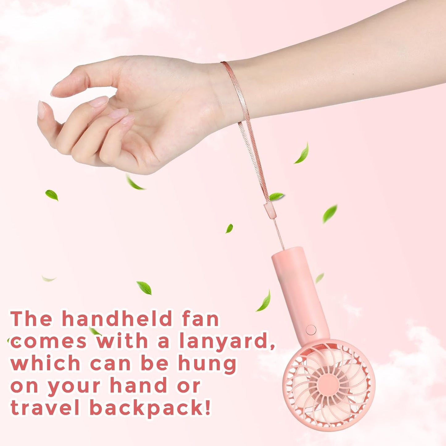 6 Pcs Mini Powerful Handheld Fan 3 Speed Personal Small Portable Rechargeable Fan with Base USB for Women Eyelash Makeup Office Travel Beach Indoor Outdoor (Pink)