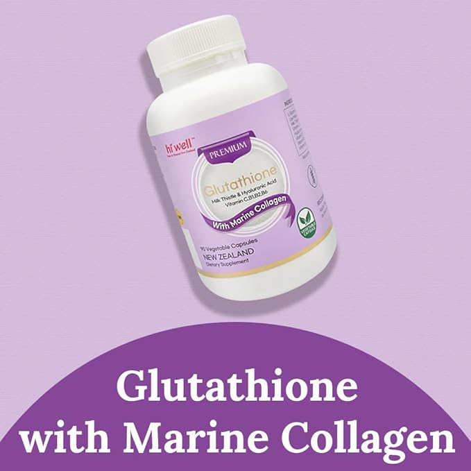Hi Well Premium Glutathione with Marine Collagen 90 Vegetable Capsule