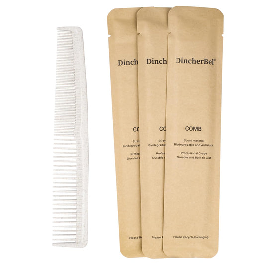 Hair Combs Bulk, Disposable Wheat Straw Combs Individually Wrapped Combs for Hotel, Travel, Airbnb, Charity, Church, Homeless (Pack of 50)
