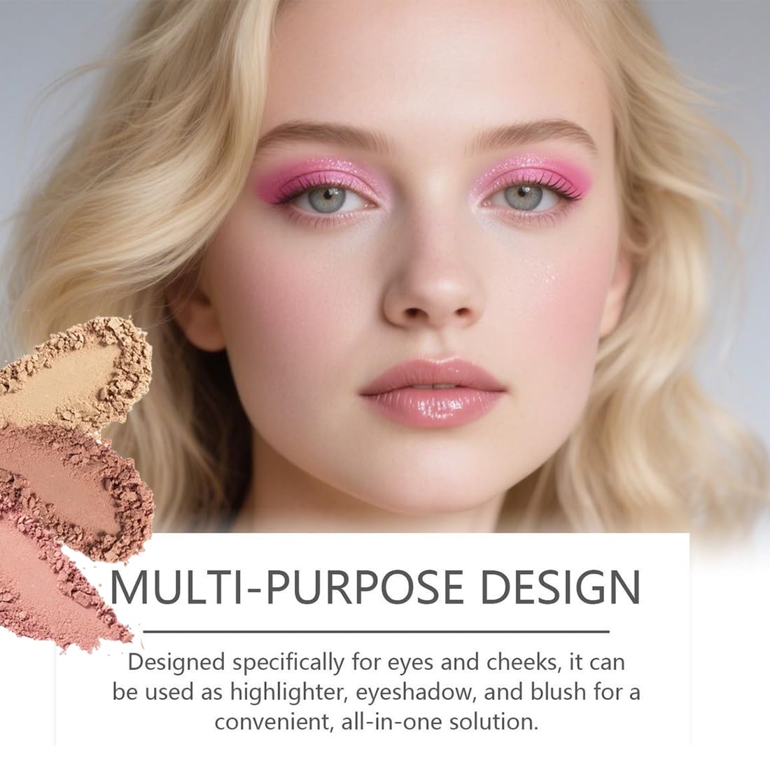 Glowjiu Glow Gallery Highlighting Eye & Cheek Palette, Glowjiu Highlighting Eye & Cheek Palette, 4-In-1 Highlight Shades Makeup for Blush, Eyeshadow And Highlighter Makeup (1pc)