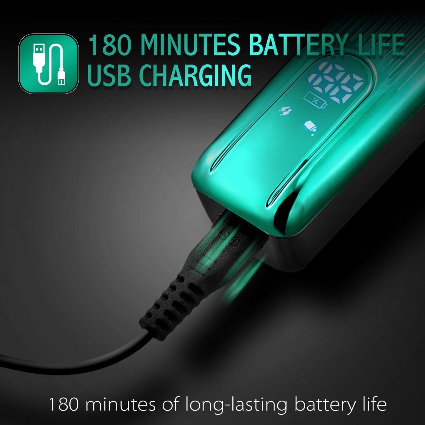 DSP Professional Hair Clipper for Men, Brushless Motor with 4CR DLC+Ceramic Blade, Rechargeable Cordless Hair Cutting Kit- Gift for Men (Green)