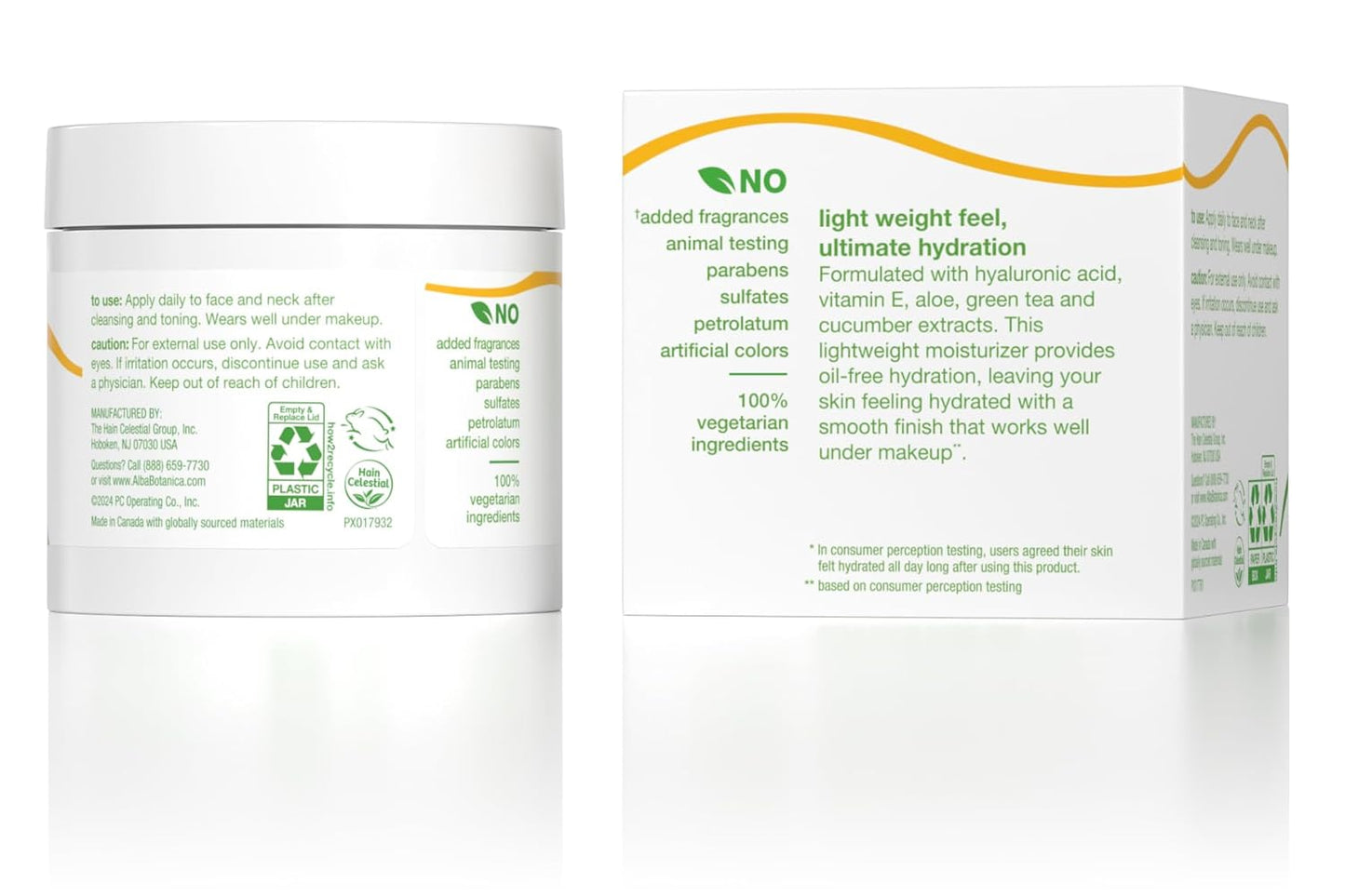 Alba Botanica Daily Oil Free Hydrating Moisturizer, with Hyaluronic Acid and Vitamin E, 3 Oz (Packaging May Vary)