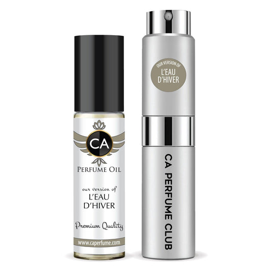 CA Perfume Duo Impression of L'eau D'hiver For Women And Men Perfume Layering Set Long Lasting Travel Size EDP + Body Oil Roll-On Bottle 0.27 Fl Oz+0.33 Fl Oz