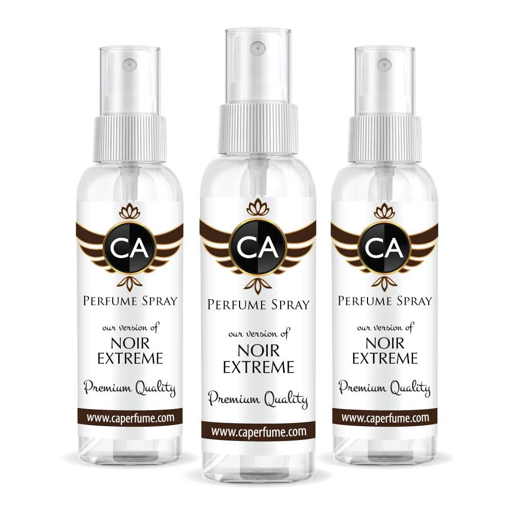 CA Perfume Eco Refill Impression of Noir Extreme For Men Cologne Eau de Parfum Spray Refillable Bottle 2 Fl Oz/60ml-X3