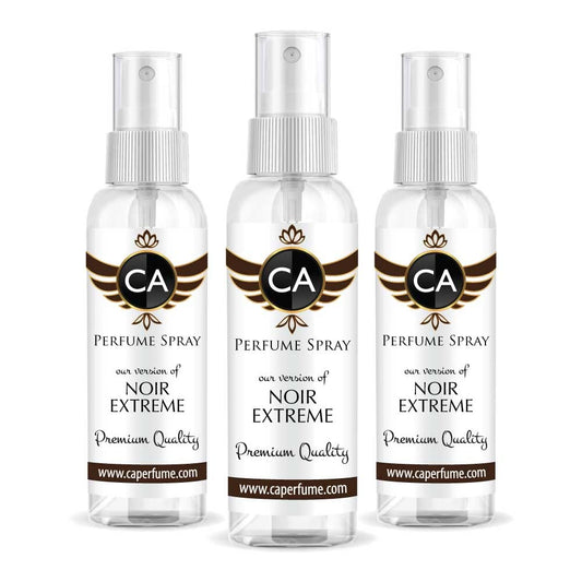 CA Perfume Eco Refill Impression of Noir Extreme For Men Cologne Eau de Parfum Spray Refillable Bottle 2 Fl Oz/60ml-X3