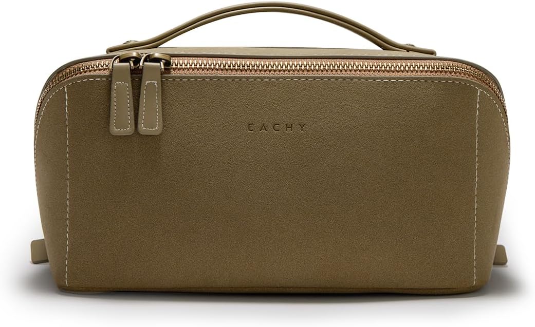 EACHY Travel Makeup Bag,Large Capacity Cosmetic Bags for Women,Waterproof Portable Pouch Open Flat Toiletry Bag Pattern Makeup Bag